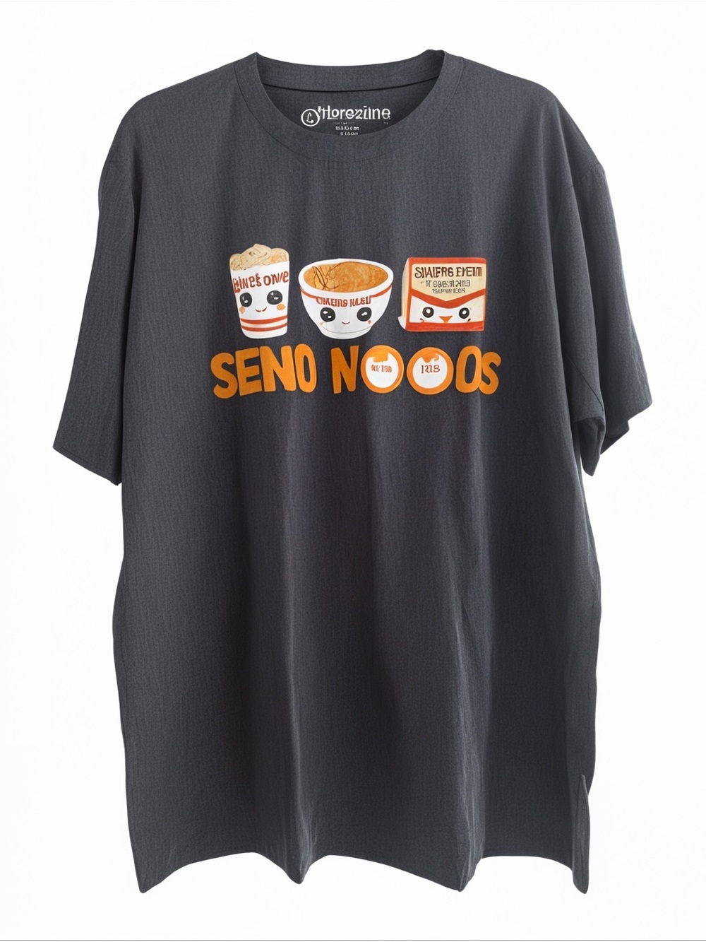 Authentic Maruchan "Send Noods" Men's Graphic Tee – Charcoal Heather Size XL